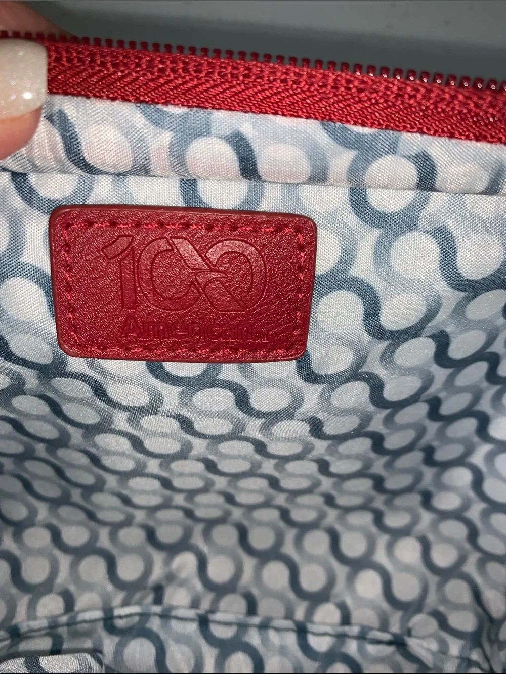 American Airlines AA toiletry cosmetic bag brand new red with white stitching